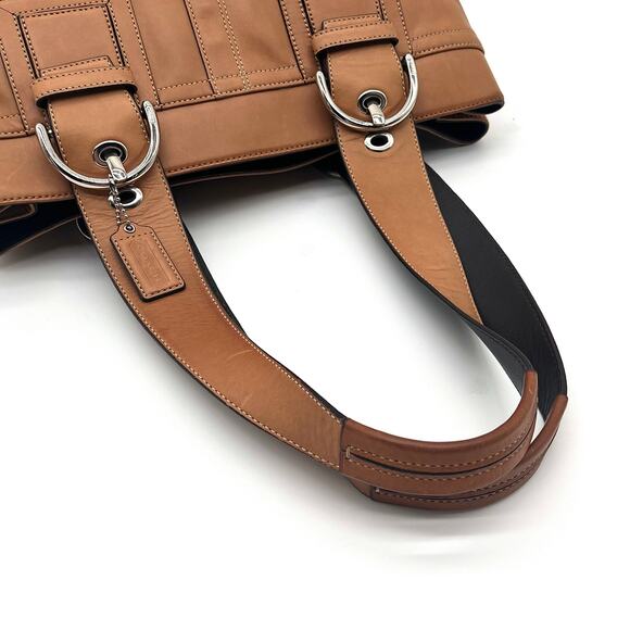 COACH Soho Camel Leather Satchel, Buckle Details - Picture 13 of 15